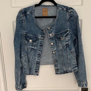 GAP Collarless Denim Jacket